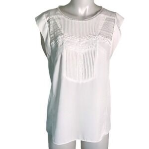 SAM EDELMAN WHITE CAP SLEEVE BLOUSE